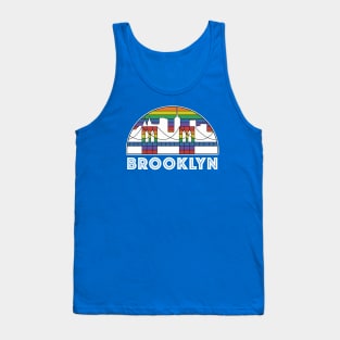 Brooklyn Bridge Pride Rainbow Skyline Vintage Logo Tank Top